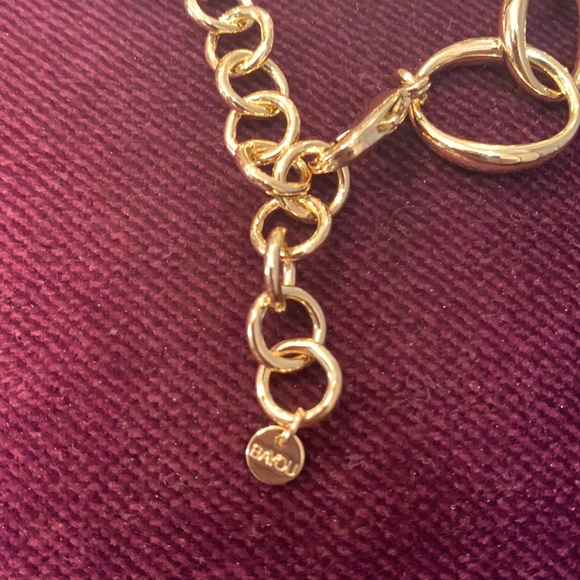 NWT BAYOU WITH LOVE CHAIN CIRCLES GOLD PLATED BRACELET - Picture 5 of 6